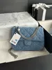 Женские сумки через плечо, дизайнерская сумка с цветком камелии, джинсовая ткань высокого качества, синяя модная серебряная цепочка с сердечком, женская сумка через плечо
