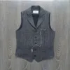 men's Suit Vest Wool Tweed Jacket Retro Slim Fit Sleevel Steampunk Waistcoat chaleco hombre 63Yp#