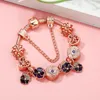 Charme Pulseiras Luxo Cristal Roxo Pansy Beads Com Vintage DIY Pulseira Jóias Presente Para Mulheres Homens Menina Menino Atacado