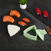 Geschirr-Sets, DIY, dreieckige Reisbällchenform, antihaftbeschichtet, für Sushi-Küche, Algen, trocken geröstet, Bento-Form (hellgrün)