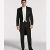 Hommes Lg Tailcoat Trois Pièces Veste + Pantalon + Gilet ensemble Beau haut de gamme Mâle Fête Formelle Costume De Bal j4OL #