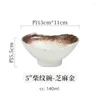 Bols 1pc bol en céramique japonais ramen ramen de la salade de fruits ménagers accessoires de cuisine de porcelaine créative en porcelaine