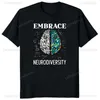 grappige Neurodiversiteit Hersenen Autisme Aen ASD ADHD Mannen Vrouwen T-Shirt Cott Grafische Tee Y2k Top Mooie Geschenken Korte Mouw k3nT #