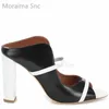 Sandalen dubbele riem dikke hoge hakken muilezels dames elegante lederen laarzen hoge hakken dames luxe ontwerpers veelkleurige sandalen zomer schoenensl2403