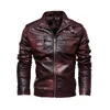 2023 Veste en cuir hommes hiver polaire moto veste en cuir faux col de fourrure amovible coupe-vent Ropa de Hombre manteau mince N8Wo #