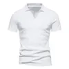 Męska koszula Henley Slim Fit Cott Short Rleeve Casual T-Shirt Jogger Mens T Shirts Lose Tops I5ao#
