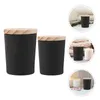 Candle Holders 4 Pcs Black Cup Anti-fall Frosted DIY Container Candles Jar Wood Scented Tins Containers Glass