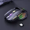 Imice Wireless Gaming Mouse USB 3200DPI Dual Tryb 2.4 GHz Bluetooth ładowanie 7 klawiszy Silent Game Myse 7-kolorowe oddychanie LED X7