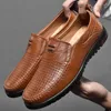 Sıradan ayakkabılar büyük boyut 46 47 Erkekler Siyah Gerçek Loafers Üzerinde Orijinal Deri Kayma Erkekler Mocasins İtalyan Tasarımcı