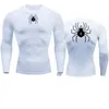 Sports Comptri skjorta män som kör t-shirt LG Sleeve Sun Protecti Secd Skin Workout Base Layer Breattable Gym T-shirt F8FS#