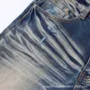 Jeans classici effetto consumato per l'autunno inverno da uomo lavato giallo tendenza pantaloni elasticizzati slim fit e versatili con piedi piccoli