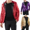 2020 Shiny Gold Sequin Glitter Blazer Jacket Men Nightclub Prom One Butt Suit Blazer Men DJ Stage Singer Blazers Costume Homme E3CZ#