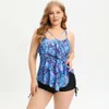 Goemans New Oversized Swimsuit for Women with Added Fat and Conservative Three-layer Ruffle Lace Split