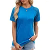 Damesblouses Dames T-shirt Casual top Stijlvolle zomertops Geplooid O-hals T-shirt met mesh Kanten details Raglanmouwen Voor A