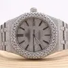 Hip Hop Jewelry Diamond Watch rostfritt stål Iced Out Bustdown VVS Moissanite Watch