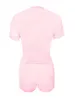 Solid Color Women 2 Piece Lounge Set Y2k Outfits Short Sleeve Crop Tops Shorts Pajamas Matching Comfy Underwear 240323