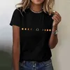 T-shirt da donna Camicia a maniche corte girocollo con stampa solare Top San Valentino per uomo Confezione da donna