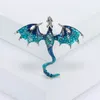 Brooches Pomlee Enamel Dragon For Women Men 4-color Rhinestone Flying Legand Animal Party Office Brooch Pins Gifts