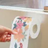 Tissue 2 Rolls of Floral Printed Colored Toilet Papers Flower Pattern Toilet Tissues Decorative Napkins for Home Office Travel