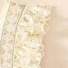 Zestawy odzieży Dziewczyna Dziewczyna 2 -częściowy strój kwiatowy koronkowe bluzki i elastyczne spódnice z marszczeniem do ubrania letnich malucha