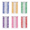 Faux cils colorés faux produits de maquillage d'Halloween bleu rouge rose extension cils colorés maquillage cosplay