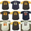 Mäns 1970-2006: s San Diego Rollie Fingers Randy Jones #36 Perry #40 Benes Dave Dravecky Jake Peavy #44 McCovey Trevor Hoffman #54 Gossage Throwback Baseball Jersey S-5XL