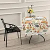 Table Cloth Autumn Tree Circular Lace Cover Washable For Kitchen Party BBQ Dining Decor