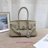 Hremms Birkks Totes authentine en cuir mini sac de messager printemps 2024 Nouveau aisselle de vache avec un sac à main à motif litchi de grande capacité avec logo réel