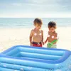 Uppblåsningsbar baby simbassäng bärbar rektangel Summer Water Fun Bathtub Toddler Water Game Play Center 3 Rings tecknad tryckt 240321