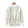 Nowy projektant Casual Pure Linen Handlowa dla mężczyzn Blazer Brand Trend All-Match Wygodne ubranie Chaquetas Jaqueta veste v86p#