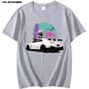 R35のアニメ初期D Tシャツgtr vaporwave jdmレジェンドカープリントシャツメン半袖100％コットグラフィックTシャツp7x7＃