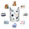 Laundry Bags Folding Basket Terrazzo Marble Round Storage Bin Large Hamper Collapsible Clothes Toy Bucket Organizer