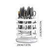 Kitchen Storage Rotating Cutter Holder Rotatable Stand Block With Flatware Utensil Drying Rack