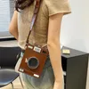 Shoppingväskor kreativ kamera form axelväska för kvinnor handväskor mode crossbody rolig messenger mobiltelefon liten handväska tjej gåva
