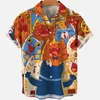 Carto Hawaiian Shirt For Men's Animals Summer Short Sleeve Heren Street Luxury Flamengo 3D Print Hot Vintage Fitn Clothing g3xc #