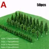 Décorations de jardin 50 pcs arbres miniatures modèle train ferroviaire Wargame paysage paysage échelle accessoires bricolage table de sable architecturale