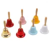 Partyzubehör 2/4/6PCS Festliche Aufmerksamkeit Weihnachten Hand Bell Holzgriff Kindergarten Kinder Jingle Ring Weihnachtsdekorationen