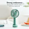 Decorative Figurines Mini Handheld Fan Portable Usb Rechargeable Battery Cooling Desktop With Base Mobile Phone Bracket 3 Modes For Travel