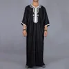 2023 Sommer-Kaftan Neue muslimische Männer schwarze Robe mit kurzen Ärmeln bestickt Arabisch Ethnischer Stil Männer islamische Kleidung i6dX #