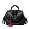 Saco 2024 retro bolsas femininas de alta qualidade couro senhoras ombro mensageiro sacos marca borla luxo crossbody sac