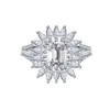 Bagues de cluster en forme d'engrenage incrusté Ascut 6 9mm diamant principal 925 bague en argent sterling pour les femmes avec style européen et américain souhait Amazon