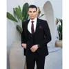 2023 neue Fi Hochzeit Männer Schwarz Erreichte Revers Anzüge Busin Casual Formale Kostüm Homme Slim Fit 3 Stück Set Jacke weste Hosen 91z6 #