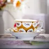 Copos pires 120ml cappuccino xícara de café pires osso china turco xícara de chá da tarde coffeeware teaware escritório em casa