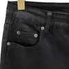 Men's Jeans Men Wax Denim Cotton Casual Clothing Coated Autumn Straight Solid High Street Black Long Pants