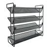 Kitchen Storage 4 Tier Spice Rack Organizer Space-Saving Metal Jar Holder For Cabinet Countertop