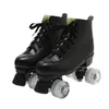 Inline Roller Skates Women Girls Purple 2 Double Row 4 Wheels Skating Shoes PU Flash Sliding Quad Sneakers Training 231128