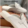 Loro piano Lp Lorospianasl Soft Casual Sandals Cashmere Kapcieczki Designerowie damskiej Najwyższej jakości płaskie mokasyny Wysoka elastyczna wołowina Dno duże rozmiar 3542 CLAS