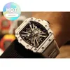 Designer Luxury RM Wrist Watch Mens Mechanics titta på armbandsur hela automatisk mekanisk rörelse ljus kolfiberkompositskal naturlig tejp
