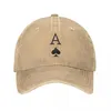 Boll Caps A Spades Card Baseball Cap Poker Print Outdoor Bortable Washed Trucker Hat Male Trendy Printed