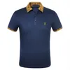 T-shirt Polo de marque de luxe classique haut de gamme pour hommes, mode d'été respirante à manches courtes, haut décontracté taille M-3XL